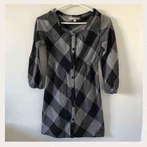 Women’s Longsleeve Black & Grey Plaid Light Dress